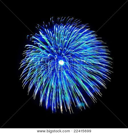 Beautiful fireworks on the black sky background