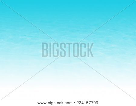 Water background gradient in light blue watercolor fading to white - abstract beach texture