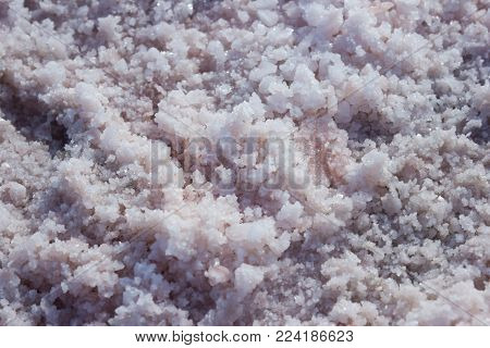 Texture Of Salt On The Site Of Extraction Of Edible Sea Salt - Salt Background