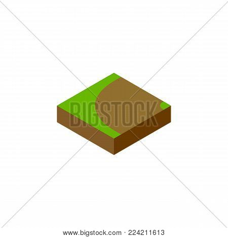 Isolated rotation isometric. Turning  vector element can be used for turning, rotation, road design concept.