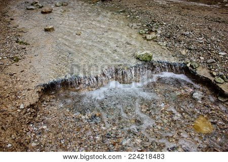Wadi Bokek Trek in the Judaen desert nature reserve in Israel