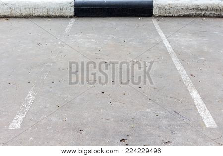 Old Car Parking With White Mark Background