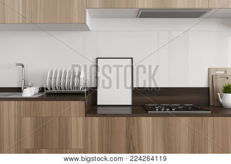 White And Wooden Kitchen Sink