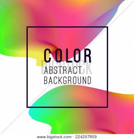 Abstract vibrant background design. Neon colors and bright colorful splashes. Multicolored shapes. Spectrum fluids and liquid. Vector illustration. EPS 10.