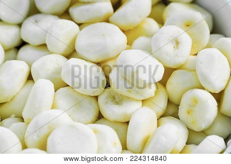Chinese Water Chestnut Or Matai - Food Raw For Background.