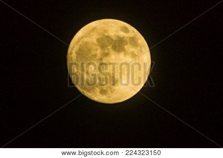 red moon in the sky Astro photo of the almost full moon