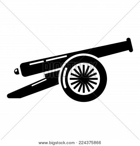Enemy cannon icon. Simple illustration of enemy cannon vector icon for web.