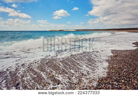 Cyprus - Mediterranean Sea coast. Lara Beach in Paphos district.