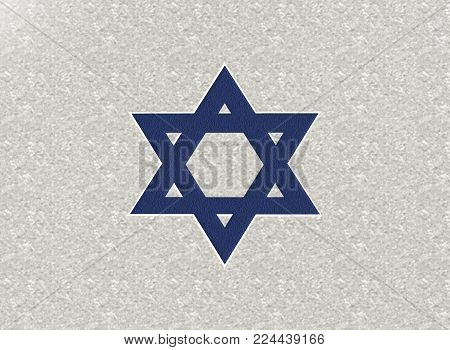 Star of David 3D Jewish background the sign of religion
