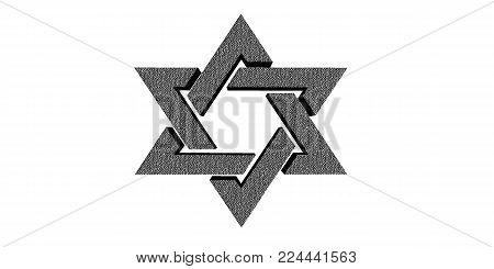 Star of David 3D Jewish background the sign of religion
