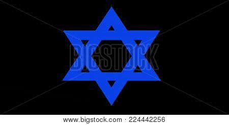 Star of David 3D Jewish background the sign of religion