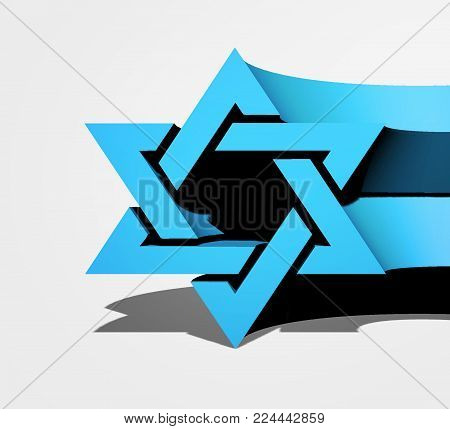 Star of David 3D Jewish background the sign of religion