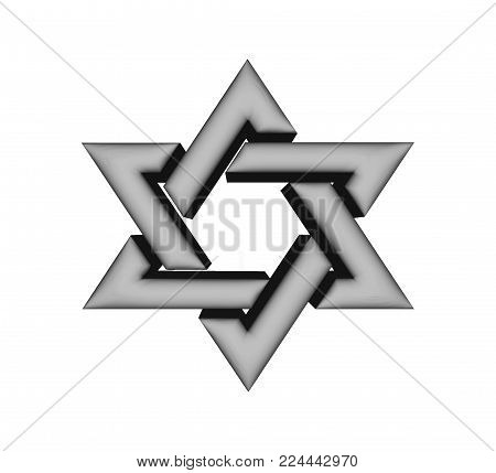 Star of David 3D Jewish background the sign of religion