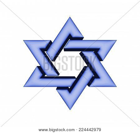 Star of David 3D Jewish background the sign of religion
