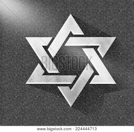 Star of David 3D Jewish background the sign of religion