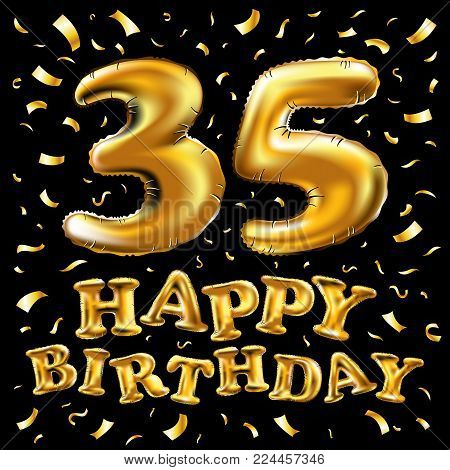 34 Years Anniversary With Gold Stylized Number And Confetti. Applicable For Brochure, Flyer, Posters