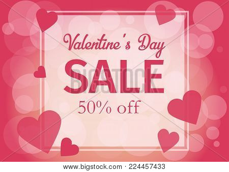 love Invitation card Valentine's day abstract background, paper cut mini heart, cut owls, loving owls, pastel shades, glare . Vector illustration.