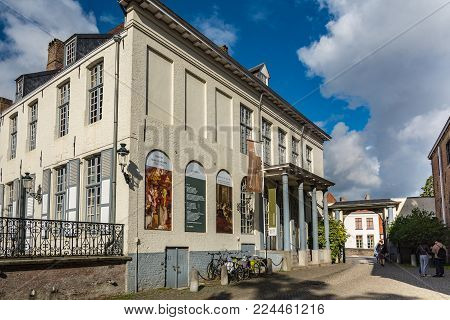 Bruges, Belgium - September 14, 2017: The Groeningemuseum is a municipal museum in Bruges, Belgium, built on the site of the medieval Eekhout Abbey.