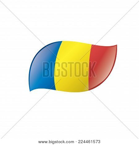 Romania flag, vector illustration on a white background