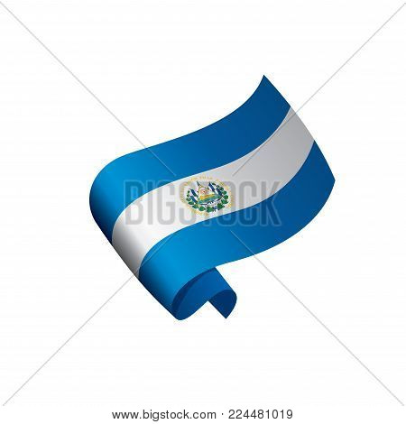 Salvador flag, vector illustration on a white background