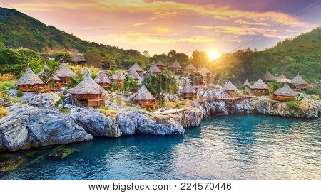 Cottage on the Si chang island, Thailand.
