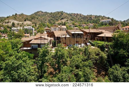 Old and new houses in Kakopetria village, Cyprus.