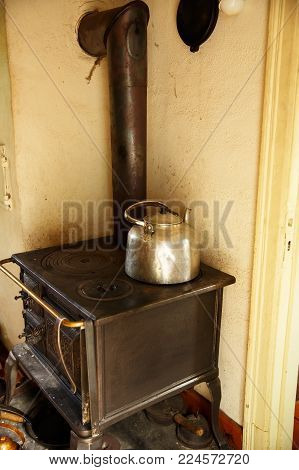 Oslo, Norway-August 13, 2014 - Traditional old house interior at Norsk Folkemuseum.