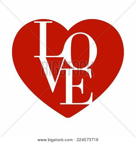 Glittering Red Heart Shape Isolated On White. Vector Illustration, Background, Design Element, Patch