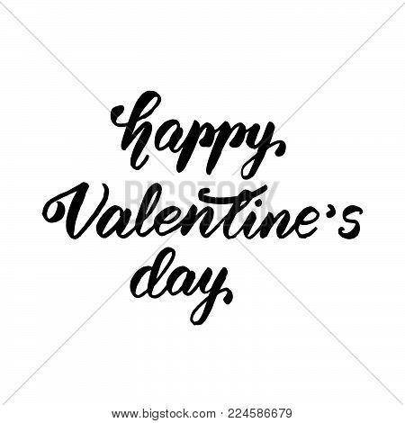 Lettering Happy Valentine's day. Vector illustration design.