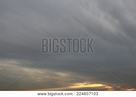 Moody autumn cloudy sky in expectation of rain
