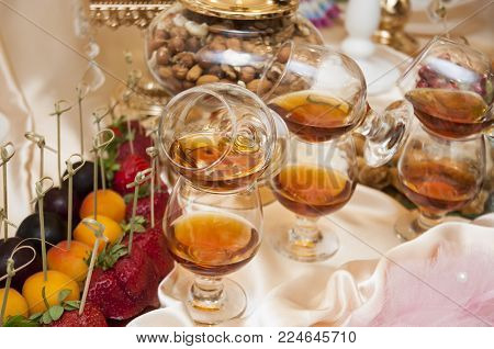 Festive Table Setting With A Variety Of Desserts