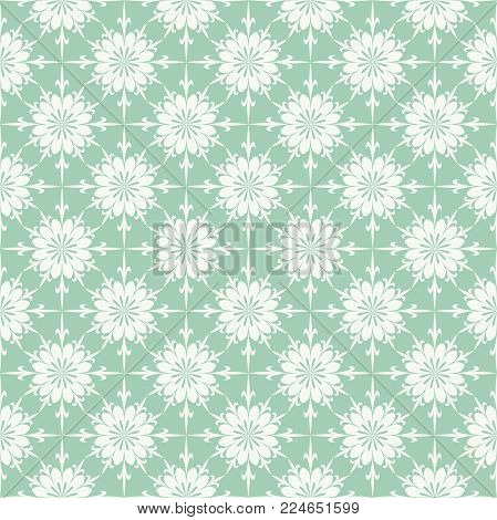 Seamless abstract floral pattern. Blue and white vector background. Geometric leaf ornament. Graphic modern pattern.