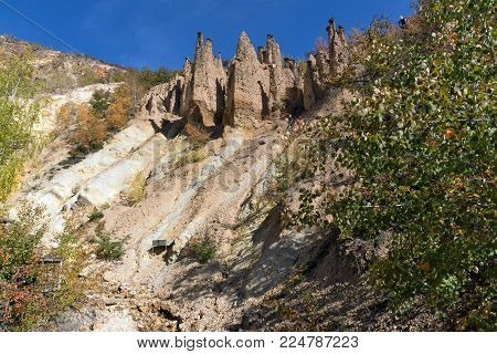 Amazing Autumn Landscape of Rock Formation Devil's town in Radan Mountain, Serbia