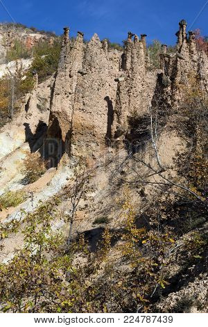 Amazing Autumn Landscape of Rock Formation Devil's town in Radan Mountain, Serbia