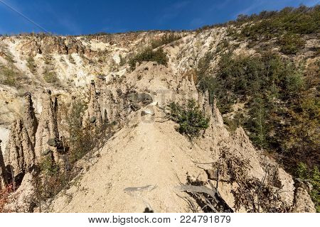 Amazing Autumn Landscape of Rock Formation Devil's town in Radan Mountain, Serbia