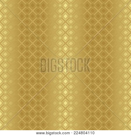 Gold metal foil with pattern.  Metallic color regular seamless pattern.  A gold background as an imitation of metal for printing.