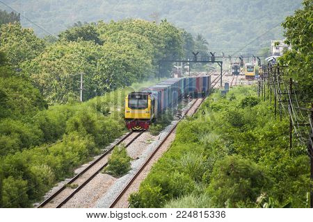 Freight Train Going to the container yard.