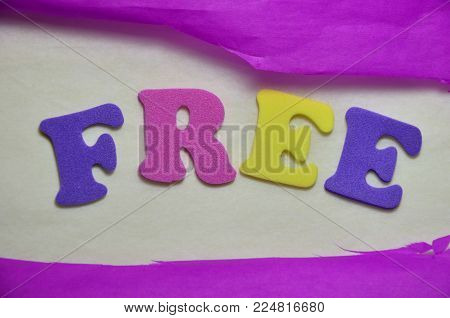 word free on an  abstract colored background