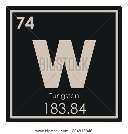 Tungsten chemical element periodic table science symbol