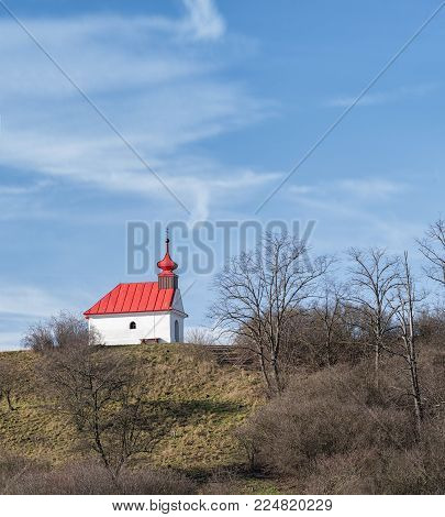 Santon Hill With Chappel Panny Marie Snezne, Tvarozna, Brno, Czech Republic