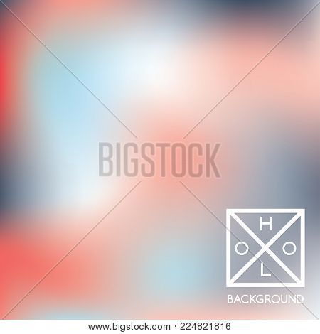 Navy blue background. Iridescent cover.  Abstract neon colors backdrop.  Trendy creative vector cosmic gradient. Mesh blue foil.  Creative neon template for banner. Iridescent print.