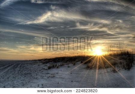 Topsail Beach Sunset High Dynamic Range North Carolina