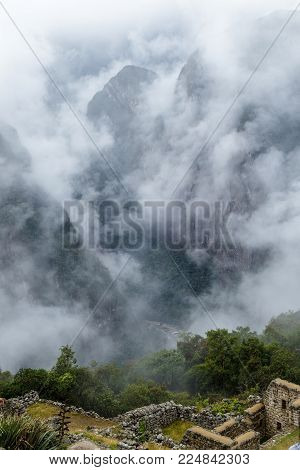 Machu Picchu, Ancient Archeological Site, Mist, Peru