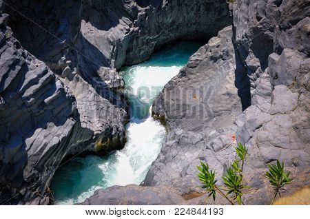 Tempestuous Waters in a Canyon of Alcantara