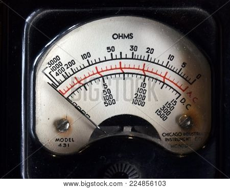 ILLUSTRATIVE EDITORIAL.Vintage  American military ohmmeter (1950-s). Signal Corps. January 31,2018,Kiev, Ukraine