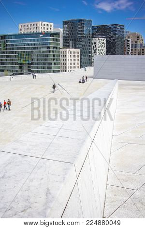 OSLO, NORWAY - JUNE, 2015 -Opera house in Oslo, Norway, conservatory of music
