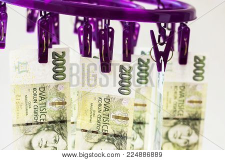 Calculator With Czech Money On Economic Charts