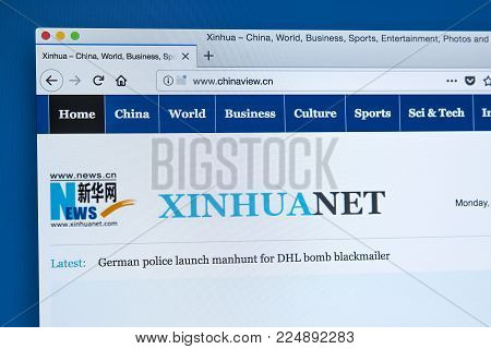 London, Uk - December 4th 2017: The Homepage Of The Official Website The Xinhua News Agency - The Of