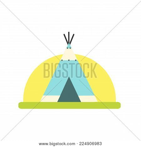 Indian tent icon isolated on white background. Wigwam icon. Vector stock.