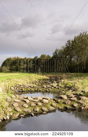 Fish ladder in the Beerze river near the Dutch village Spoordonk